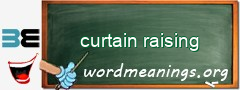 WordMeaning blackboard for curtain raising